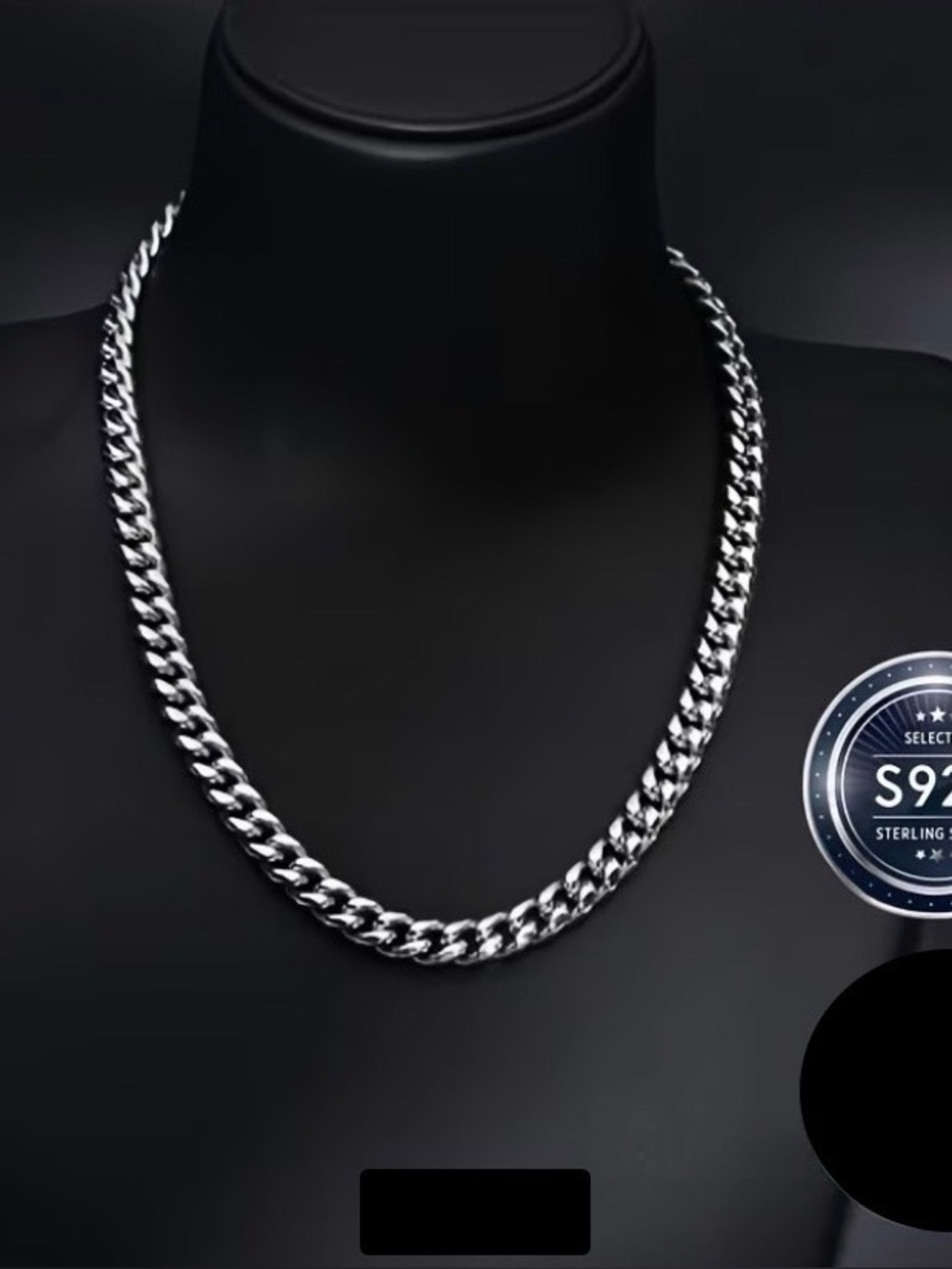 Men’s Solid 925 Sterling Silver 7mm Unique Cuban link chain necklace